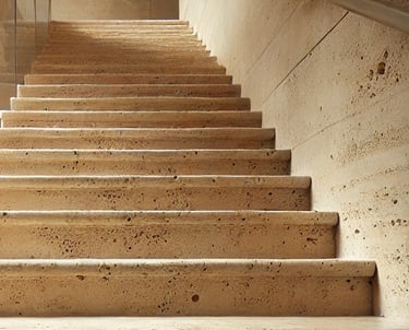 Trawertyn na schody klasyczny kamień naturalny jasny włoski