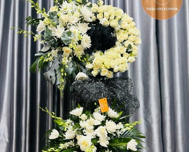 hoa chia buồn giỏ hoa Thảo Nhi Flower tại thuận an và thủ dầu một