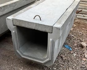 Heavy-duty RCC precast U drain manufactured by Abhay Precast for industrial and infrastructure drain
