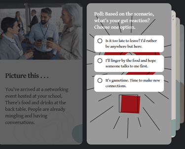 Card interaction with poll question