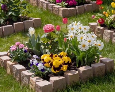 Beautifully designed flower beds