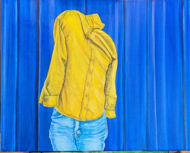 Work in progress of an acrylic painting using glazing technique.