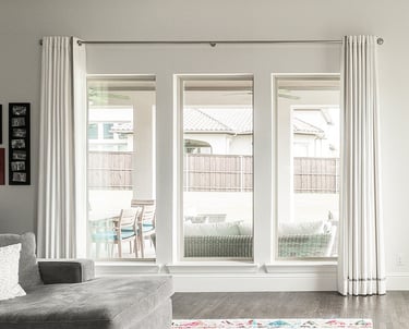 grommet drapery curtains accent band on bottom edge custom hardware