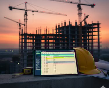 Team planning project milestones using digital dashboards and blueprints.