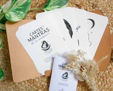 set cartes mantras de la naissance