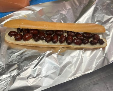 bocadillo de chorizo frito