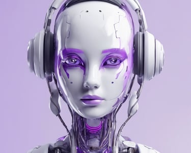 a robot - like robot headphones with headphones on