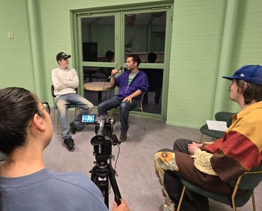 Youth practicing interview and camera set ups