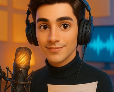 a man in a black sweater and headphones is holding a paper