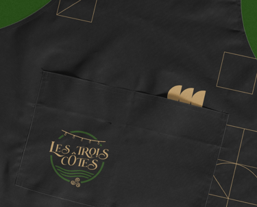 a chef's apron with a logo on it