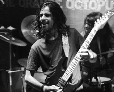 Guitarist Mradul Singhal performs with his band Dead Exaltation at an Orange Octopus event in 2016