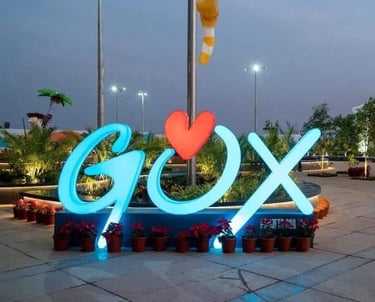 a large sign that says gox at mopa airport entrance
