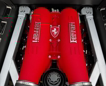 an Enlab red ferrari engine with a red engine