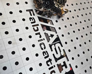 a bunch of flowers on a CNC plasma cut table