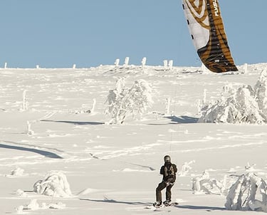 snow kite dans les vosges