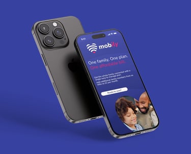 Mobily mobile advert shown on an iPhone