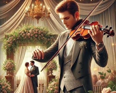 Violinist playing at a wedding reception