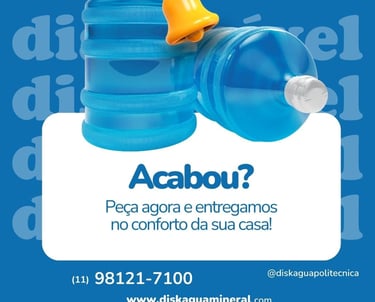 a blue water bottle with a yellow bell on it