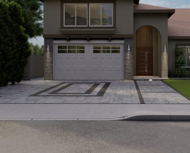 “New concrete driveway installation with clean modern design — residential remodeling project in Ora