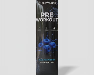 glowgains preworkout sachets blue raspberry