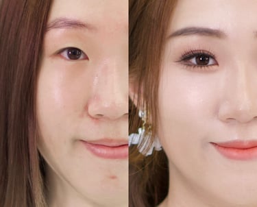 香港婚禮新娘化妝師妝前妝後對比-單眼皮眼型調整