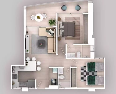 render planta ambientada