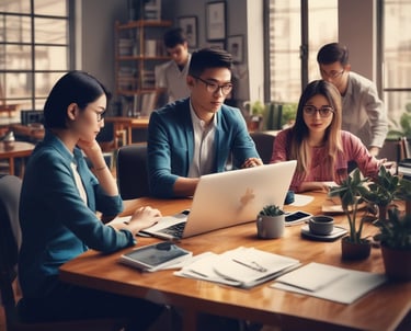 man standing near woman smiling