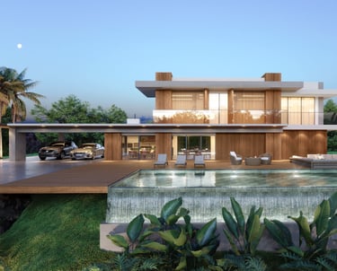 projeto de casa com piscina de borda infinita