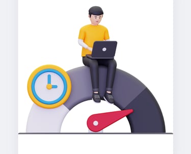 Man working on computer 3d image