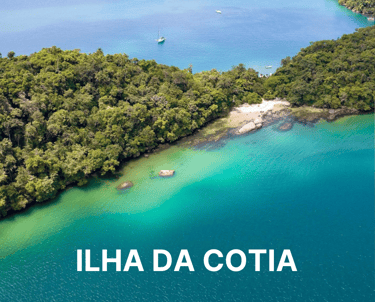 Imagem da ilha da cotia, uma ilha em Paraty