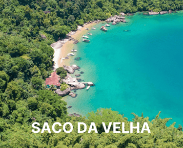 Imagem do saco da velha, uma praia em Paraty