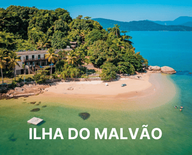 Imagem da ilha do mlavão, uma ilha em Paraty