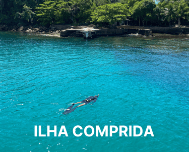 Imagem da ilha comprida, uma ilha em Paraty