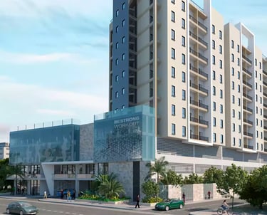 render exterior de conjunto residencial en santa marta