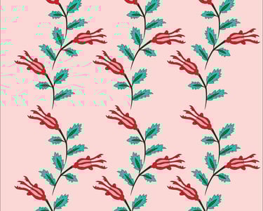 Geleneksel Türk El Sanatlarında lale deseni dijital çizim yorumlaması.