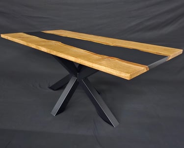 White Oak Resin Table angle view