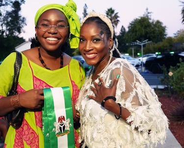 two women in bright green and white outfits NAIJA FEST 2024