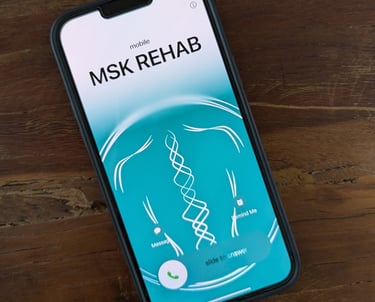 Phone receiving a call from MSK Rehab