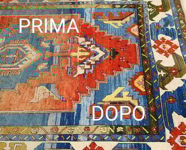 prima e dopo lavaggio tappeti a mano
