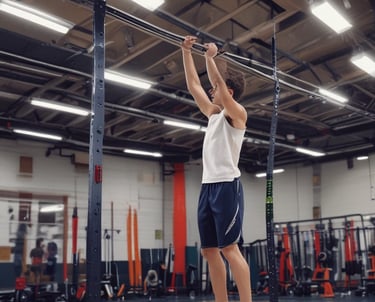 Children cheering each other on during a fun obstacle course challenge inside the gym.