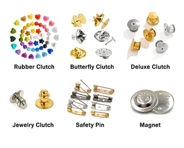 a variety of enamel pin accessories