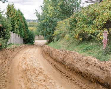 Driveway dig out through dirt