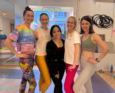 Barre teachers leading low-impact workouts at Joy Movement Studio in Meilen