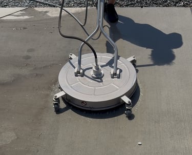 pressure washing a driveway