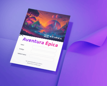 Tarjeta de regalo para sesion de realidad virtual