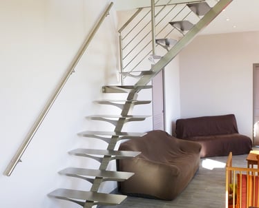 escalier quart tournant en inox