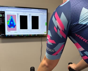 A screen showing saddle pressure mapping