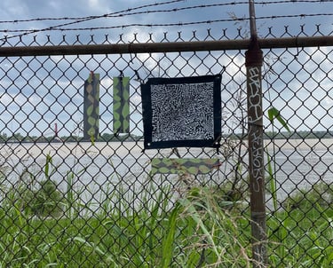 field signals and back pond reflection patch at end of the world New Orleans