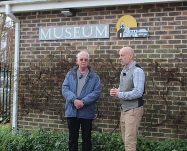 Andrew and Stephen stand outside Steyning Museum