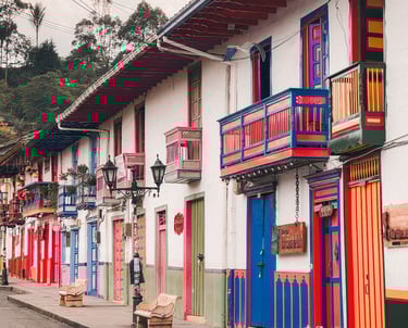 Coloful facades of Salento in Colombia